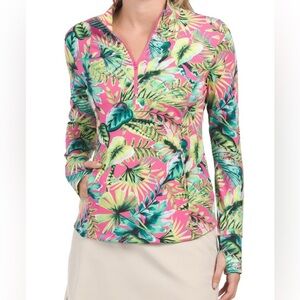 Tommy Bahama Golf Upf 50 Tropical Print 1/4 Zip - Sz XL